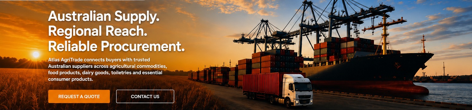 Australian export port with containers, truck and cargo vessel
